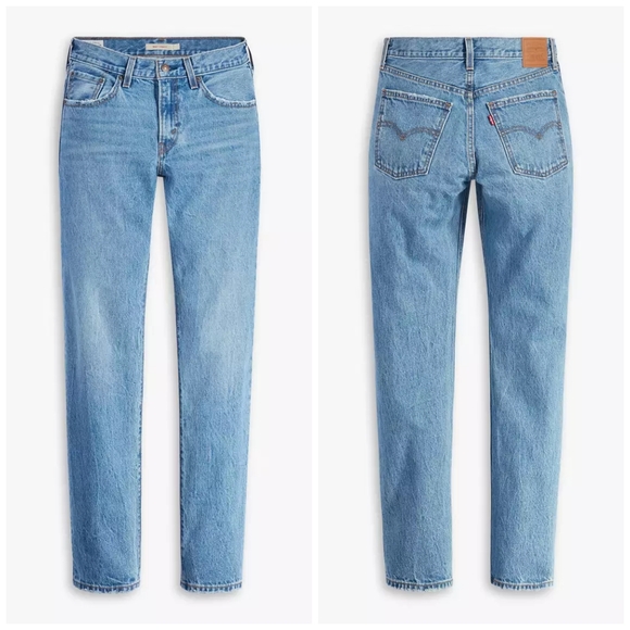 Levi's Premium Middy Straight Women's Jeans, 26, Blue Wash Straight Leg Mid Rise - Picture 1 of 11